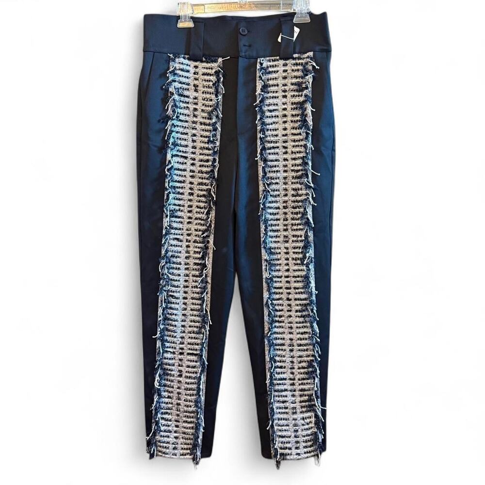 Orttu couture check black trousers